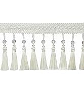 Fenghuangwu 6.5 Yard Beads Tassel Handmade Fringe Trim Ribbon Trimming, 11Cm/4.3Inch Diameter Han...