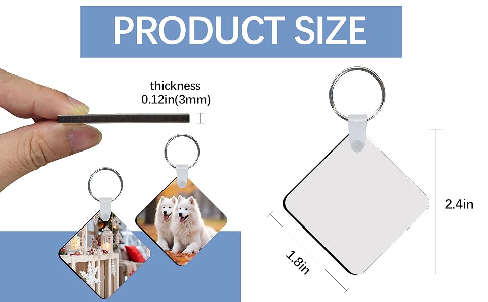 sublimation blanks keychain Size