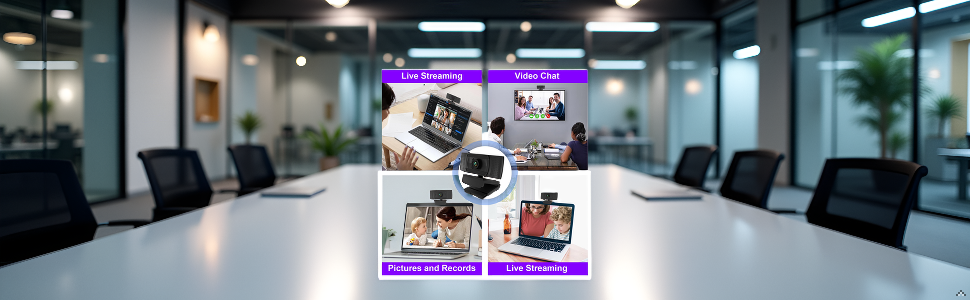 A sleek and modern workspace with a laptop and the product seamlessly integrated.