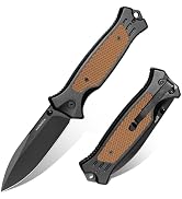 VALHALLA Soldier Tactical Pocket Knife, 3.7'' Pocket Folding Knife with Aluminum G10 Handle, Pock...