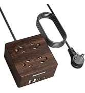SUPERDANNY USB Power Strip Surge Protector - Desktop Extension Cord with 4 Widely Spaced Outlets ...