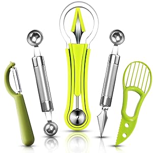 5Pcs Fruit Scoop Slicer Peeler Set