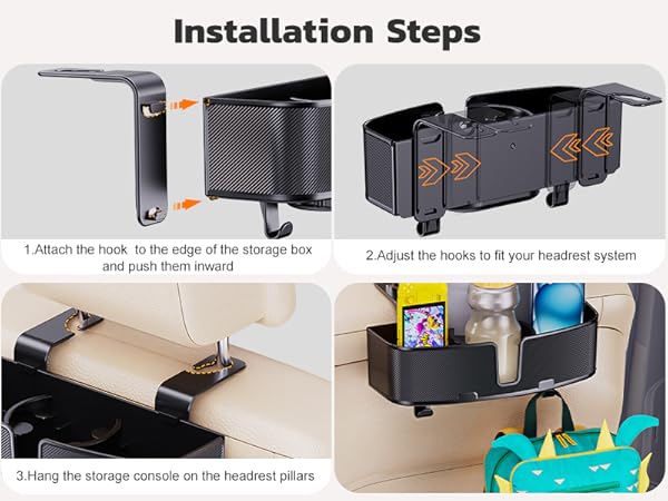 Car Headrest Cup Holder for Back Seat Organizer