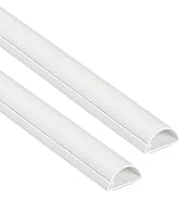 D-Line Cord Cover 2-Pack, Cord Hiders, Paintable Cable Concealer, Cable Raceway, Wire Covers, Wal...