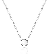 BriLove Gifts for Mom Women's 925 Sterling Silver Dainty Tiny Dot Necklace Round Circle Pendant C...