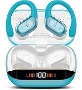 Qecnato Wireless Earbuds Bluetooth 5.4 Headphones 75H Stereo Deep Bass Sports Over Ear Buds with ...