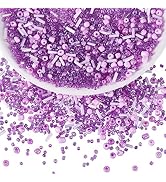 BEEFLYING 1 Pack Assorted Glass Seed Beads Bugle Beads Tube Beads for Jewelry Making 1.5-4.5mm Tu...