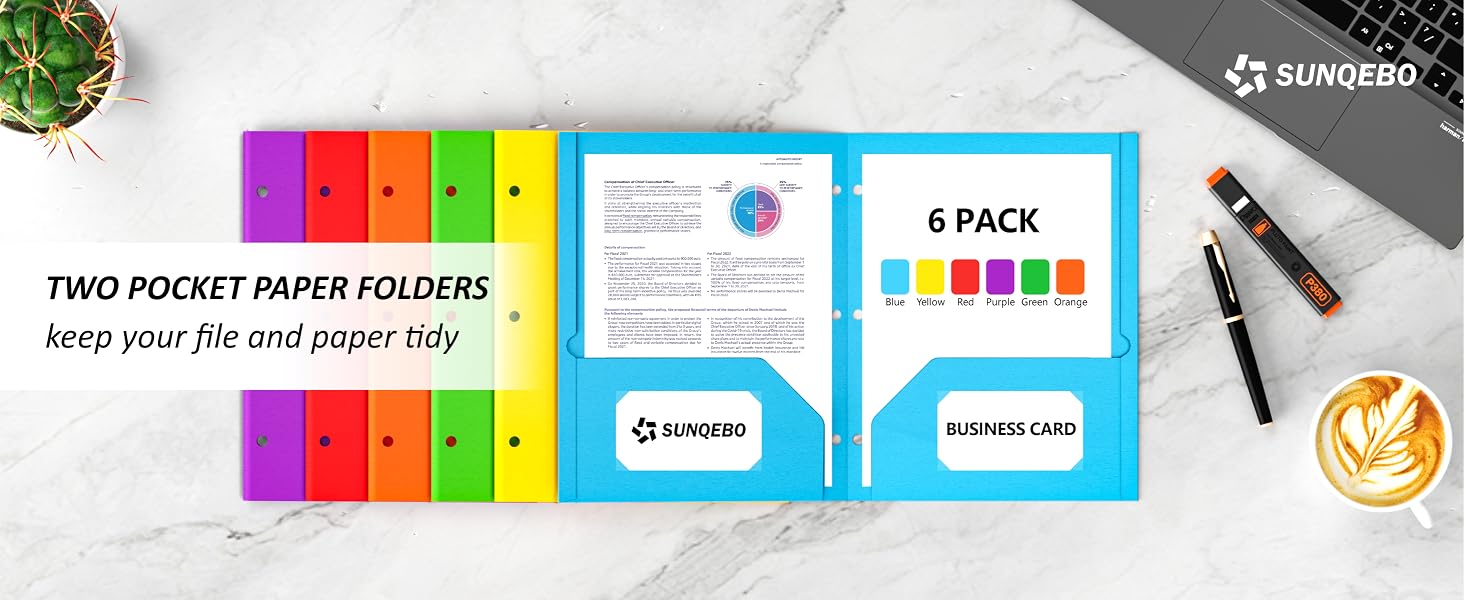 pockets folders 3 hole punch