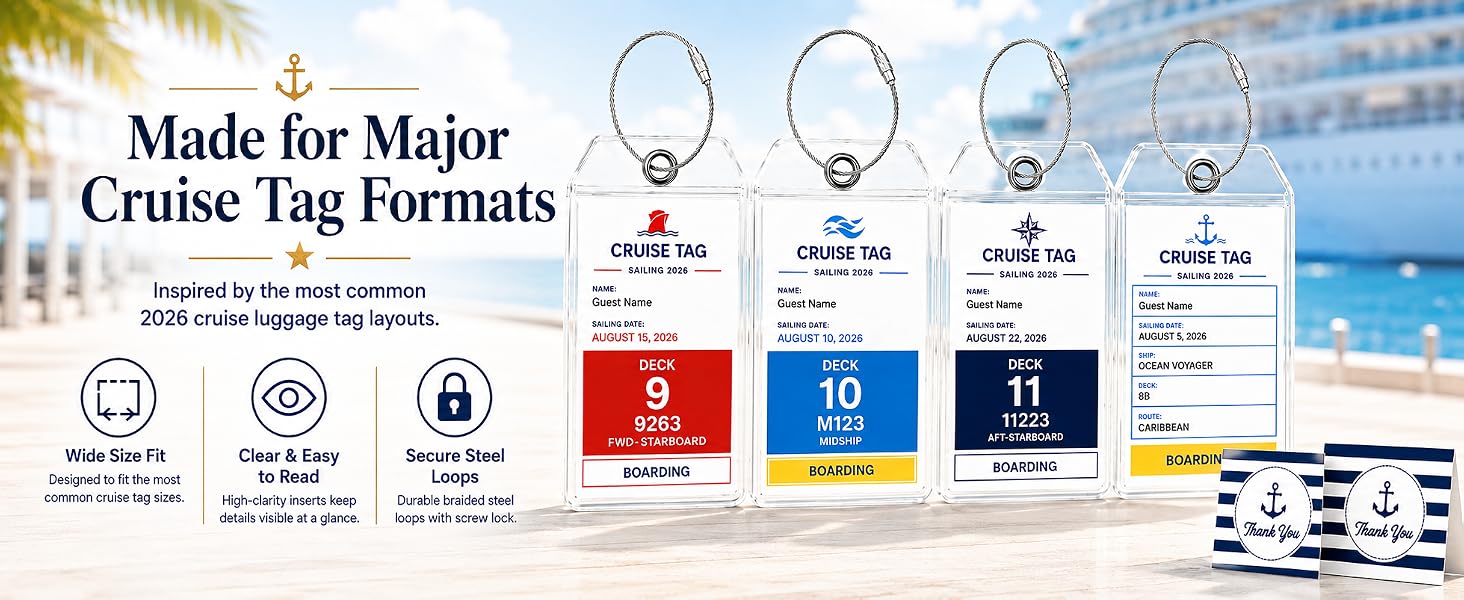 CRUISE LUGGAGE TAG HOLDERS