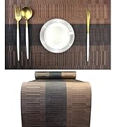 PIGCHCY Elegant Placemats with Matching Table Runner,Washable Plastic Placemats for Dining Table ...