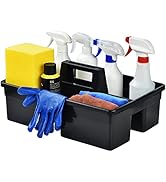3-Compartment Plastic Cleaning Caddy Basket – Stackable Large Commercial Quality Plastic Tool Org...