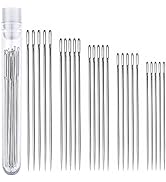 Performore 25 Pcs Sewing Needles, 5 Assorted Sizes (1.6, 1.8, 2, 2.2, 2.4 inches) Embroidery Need...