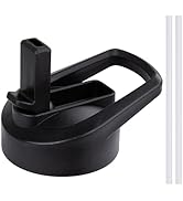 DOMICARE Straw Lid for Wide Mouth Water Bottles, Lids with 2 Straws Fit Replacement Lid for 16 22...