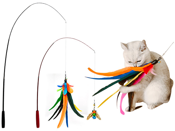 Retractable Cat Wand Toy and Feather Toys 4