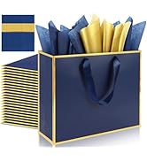 Addblu 12 Pack Large Gift Bags with Handles - Includes 36 Tissue Papers, 11.8x10x4 Inches for Tha...