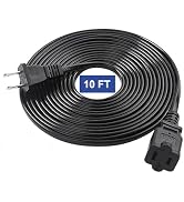 2 Prong Extension Cord 10 FT 18 AWG 10A/125V US AC Two Prong Male-Female Flat Thin Slim Polarized...