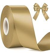 Fullive Champagne Gold Ribbon, 30 Yards Satin Ribbon 1 1/2 Inch, Polyester Satin Christmas Ribbon...
