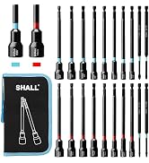 SHALL 20PCS Magnetic Nut Driver Set, 6” Long Nut Drivers for Impact Drill, SAE & Metric 1/4” Hex ...