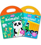 2 Sets Portable Jelly Quiet Busy Sticker Book, Vehicle & Animal Reusable Sticker Books for Kids, ...