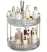 GTI 360° Rotating Makeup Organizer, 2 Tier Bathroom Counter Organizer,Large Capacity Perfume Cosm...