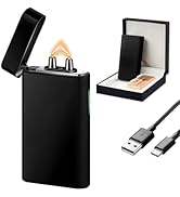 SKRFIRE Electric Windproof, Flame Plasma-Flame Arc Lighter Rechargeable USB Lighter with Battery ...