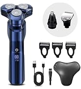 Electric Razor for Man, Rechargeable Wet & Dry Electric Shaver with Waterproof, Rotary Replacemen...