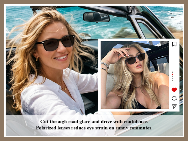women driving polarized sunglasses UV400 anti glare road clear vision lightweight comfortable