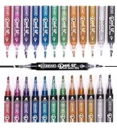 ZEYAR Dual Tip Acrylic Paint Pens 12 Metallic Colors, Board and Extra Fine Tips, Patented product...