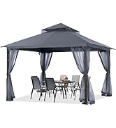 ABCCANOPY Outdoor Patio Gazebo 11x13 - Double Roof Canopy with Mosquito Netting for Backyard, Dec...