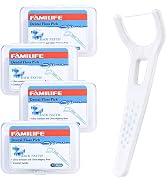 Dental Floss, FAMILIFE Unwaxed Dental Floss Picks Unflavored Fluoride Free Back Teeth Toothpicks ...