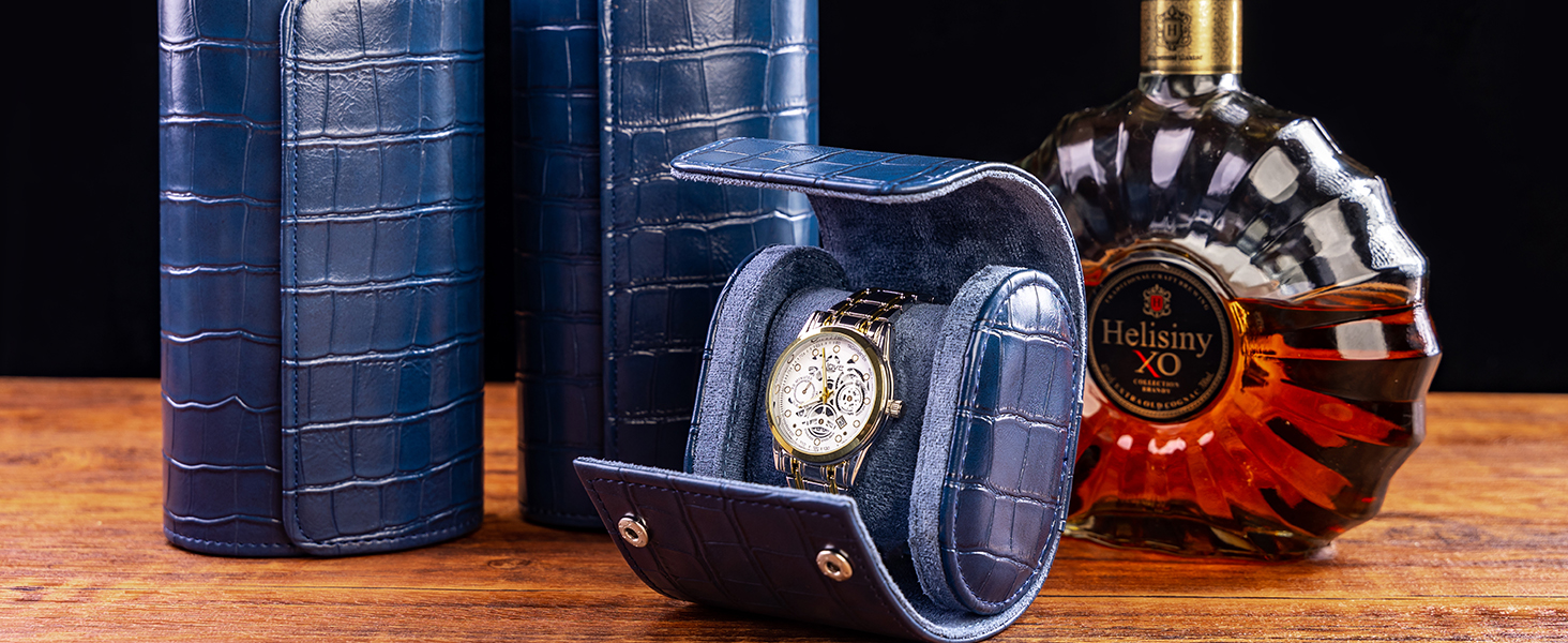 3 watch roll travel case