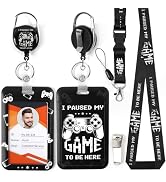 JroyJoy ID Badge Holder with Lanyard & Retractable Heavy Duty Badge Reel & Pen Holder, for Men an...