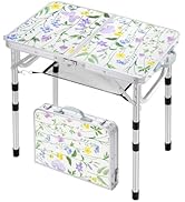 Sportneer Camping Table:Small Folding Table Portable Table 23.6" L X 15.7" W 4 Height with Mesh L...