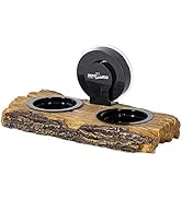 REPTI ZOO Turtle Basking Platform or Reptile Feeding Ledge with Suction Cup, Resin Flat Ramp for ...