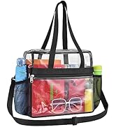 Paxiland Clear Bag for Stadium Events 12x6x12 inches, Clear Tote Bag with Reinforced Strap, Clear...