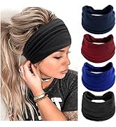 STGDAK Boho Headbands For Women Fashion Stretch Wide Hair Bands Knoted Turban Head Bands Yoga Run...