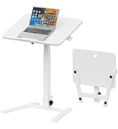 OUKMIC 25 Inch Mobile Foldable Standing Desk, 180° Tiltable Portable Rolling Laptop Table, Height...
