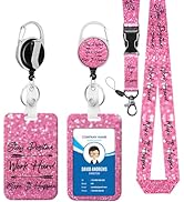 Red Positive Badge Holder Lanyard ID Card Holders Detachable Name Tag Clips Cute Funny Nurse Teac...