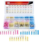 Nilight - 50006R 135 PCS Heat Shrink Wire Connectors - Electrical Terminals Kit - Marine Automoti...