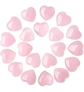 YATOJUZI 20PCS Rose Quartz Heart Healing Crystals Natural Rose Quartz Crystal Set Pink Heart Shap...