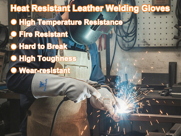 Welding Gloves for man woman 14 Inches 932? Heat Fire Resistant Leather Welding Glove