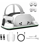 Charging Dock Compatible with Meta Oculus Quest 3/3S, VR Headset Controller Accessories, Charging...