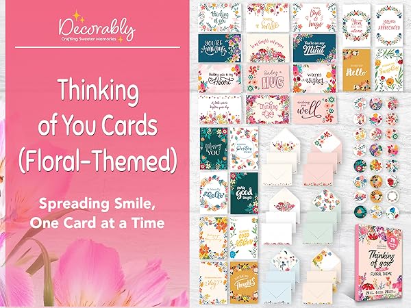 floral thinking of you cards