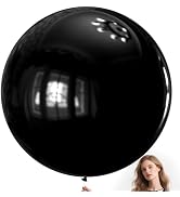 KAWKALSH Black Balloons 9pcs 36 Inch Extra Large Big Jumbo Giant Matte Black Latex Helium Balloon...
