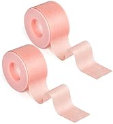 G2PLUS Silicone Tape, 2 Rolls Micropore Medical Tape Roll, 1'' x 8 Yards Pink Lash Tape for Eyela...