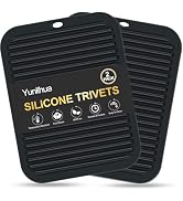 Yunlihua 9"x12" Large Silicone Trivets for Hot Pots and Pans, Hot Dishes, 2 Non Slip Heat Resista...