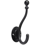 TUNNY 5 Pack Coat Rack Hooks-Matte Black Towel Hook Entryway Hanging Towels Clothes Robes Double-...