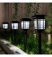 GIGALUMI Garden Path Lights 8 Pack, Solar Powered, Bright Outdoor Yard Lights Waterproof for Land...