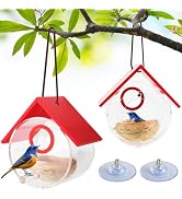 2 Packs Hummingbird House, Acrylic Transparent Bird Houses Outside, Window Birdhouse for Viewing ...