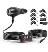 Powseed 34W 3V 4.5V 5V 6V 7.5V 9V 12V DC Car Charger with 8 Tips and USB Cigarette Lighter Adapte...